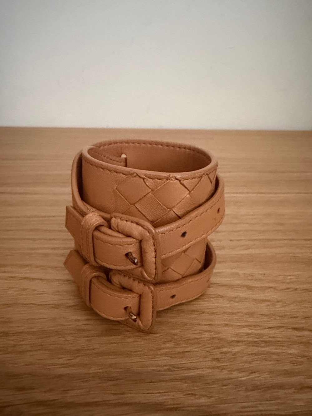 Bottega Venetta leather intrecciato woven leather bracelet